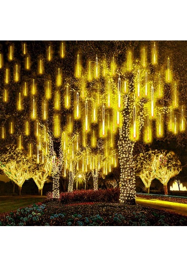 Sekizgen Led 8'li Günışığı Eklenebilir Meteor Yağmur Tüp Led Işık Dekoratif Ve Yılbaşı Aydınlatma Günışığı