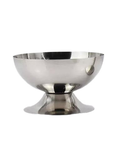 Homyl Paslanmaz Çelik Dondurma Fincan Tatlı Parti Bebek 6cm Gümüş