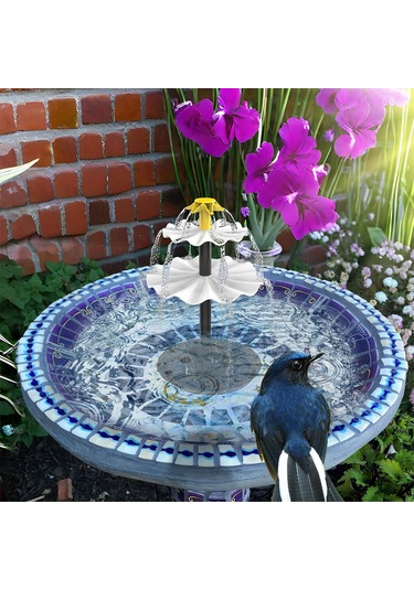 Vkemall Güneş Enerjili 2.5w 160l/h Ip68 Su Fıskiyesi - Üç Katlı Akış Deseni, Filtre Pamuku Ve 9 Fıskiye İle Bahçe, Peyzaj Ve Suhavlı Dekorasyon