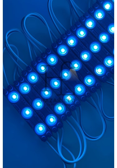 12 Volt 1.2 Watt 3 Lü Mercekli 2835 Modül Led Turkuaz 10 Adet