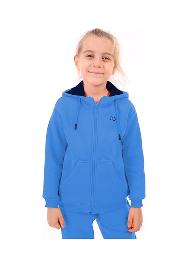 Toontoy Unisex Çocuk Nakışlı Hırka Saks