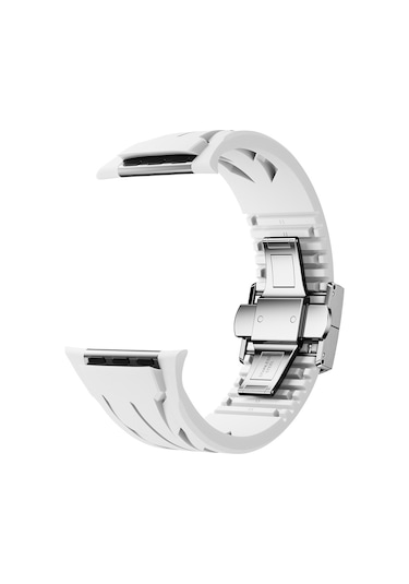 Apple Uyumlu Watch 7 45mm Krd-127 Metal Tokalı Silikon Kordon-siyah,