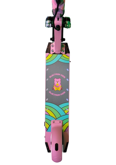 Electron S5 Elektrikli Çocuk Amortisörlü Led'li Scooter Pembe + Dizlik Dirseklik Pembe