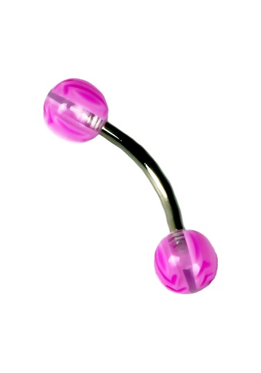 Tdgr00878 Curved Barbel 316 L Bioplast Piercing K7 Çok Renkli