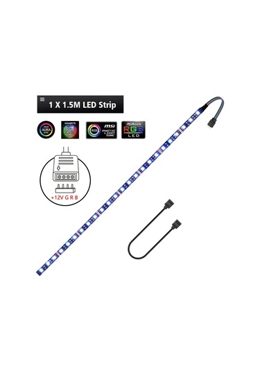 Epistar 12v Rgb Led Şerit 4pin Pc Başlığı 5050 Bilgisayar Kasası Için Green 0-5w