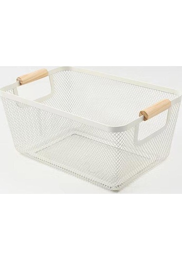 Pazly Suntek Sepeti Saklama Organizatör M Kabı Depolama Dekoratif Bh Beyaz