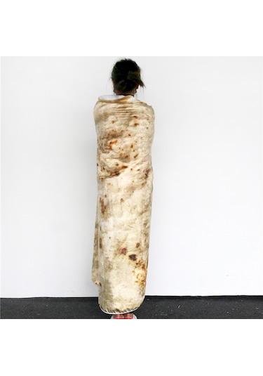 Suofeng Meksika Tortilla Desenli Koltuk Yatağı Battaniye, Gevrek Lezzetli Görünüm, 120cm Çap, Yumuşak Ve Isı Sağlayıcı Diğer