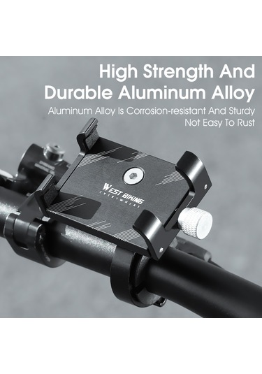 West Bıkıng Yp0715068 Bisiklet Gidon Telefon Tutucu Alüminyum Alaşımlı Bisiklet Telefon Braketi - Geometri