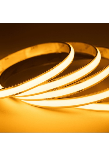 Cob Led Şerit 5m 12v Beyaz Işık 320led/m 8mm Ip20 Adaptör Ve Dokunmatik Tuş Dahil Yapışkanlı Aydınlatma Hortumu