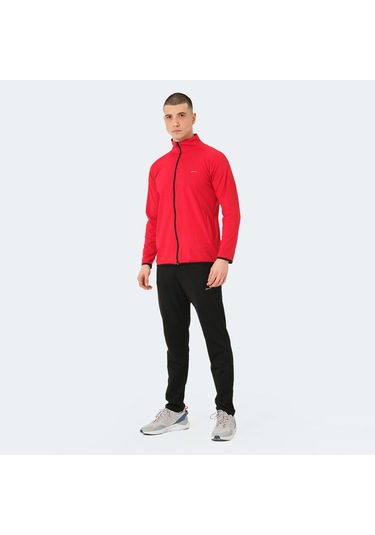 Slazenger ORRA IN Erkek Fermuarlı Dik Yaka Cepli Kırmızı Eşofman Takımı