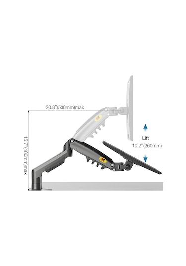 North Bayou Nb F160 17-27" Çift Kol 2-9 Kg Amortisörlü Monitör Standı