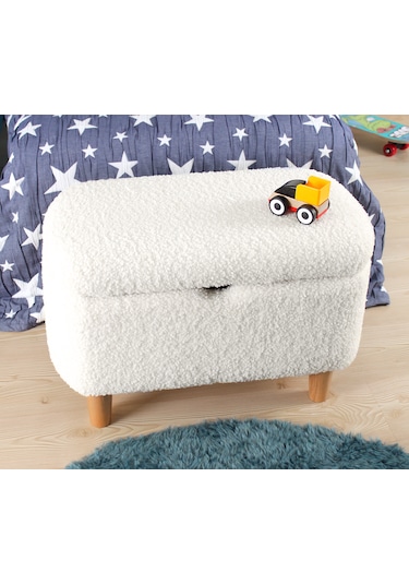 Yomme Çocuk Sandıklı Teddy Puf Beyaz