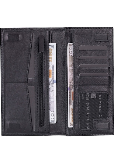 Bloominbag Bloomtenuta Obsidian Black Hakiki Deri Cüzdan & Telefon Çantası Siya