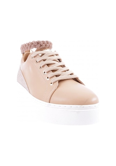 Dgn Es851-23y Kadin Kalin Taban Halhal Detayli Silver Taşli Sneakers Ayakkabi ES851-2007-R12632 Ten