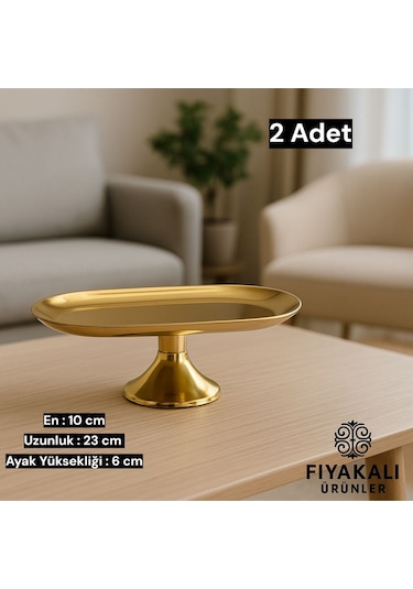 10x23 Cm Ayaklı Kayık Gold Sunumluk,çerezlik,kahvaltı Tabağı,sunum Tabağı,kozmetik,takı Tabağı Gold