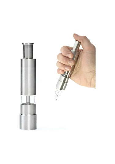 Jialan Paslanmaz Çelik Başparmak İtme Baharat Sos Değirmeni Gümüş
