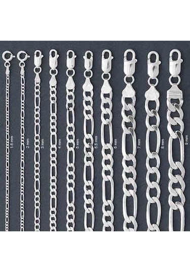 6.30 Mm Gümüş Figaro Zincir - 180 Mikron (510787413)