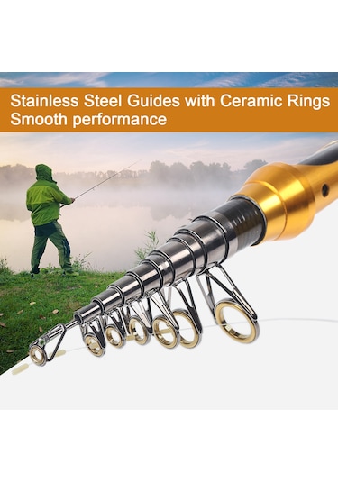 Vkemall Olta Teleskopik Olta Kamışı Taşınabilir Küçük Kısa Olta Kamışı-21 Gümüş