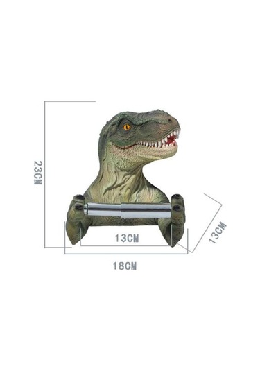 Dinozor Duvara Monte Tuvalet Kağıdı Tutucu Paslanmaz Çelik Doku Tutucu Banyo Kağıt Rulo Raf Duvara Montaj Banyo Ürün Kağıt Tutucular Yeşil 22 x 13.6 x 11.2 CM