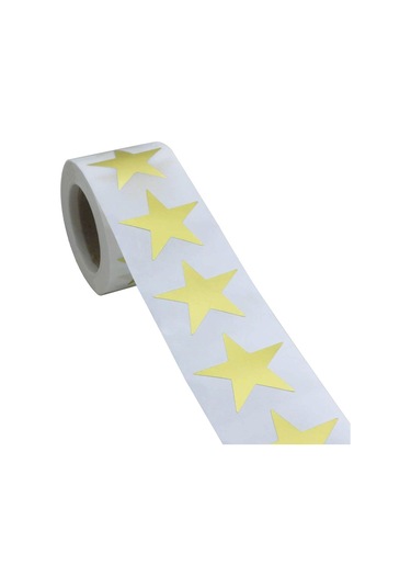 1 Rulo Beş Yıldızlı Çıkartma Teşekkür Ederim Çıkartmaları Altın Çok Renkli