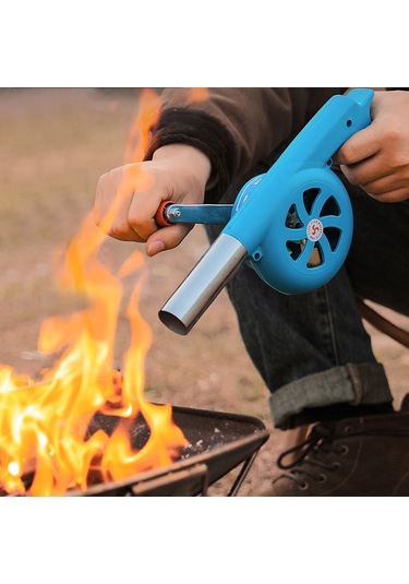 Jeehugo Dışarıda Manually Çalışan Yangın Açıcı Blower, Kamp Ve Barbekü İçin Taşınabilir Yardımcı Aygıt, Mavi Renkli Çok Renkli