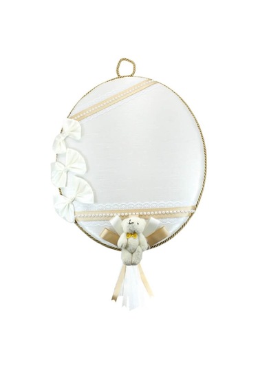 Süslebabypartystore Ipek Kumaş, Ayıcıklı Ve Isimli Oval Kapı Süsü Çok Renkli