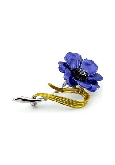 Solfera Mor Gelincik Çiçek Kır Çiçeği Metal Rozet Yaka İğnesi Broş Rz162