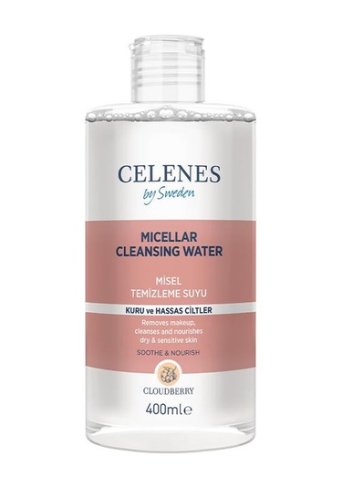 Celenes Cloudberry Kuru ve Hassas Ciltler için Misel Temizleme Suyu 400 ML