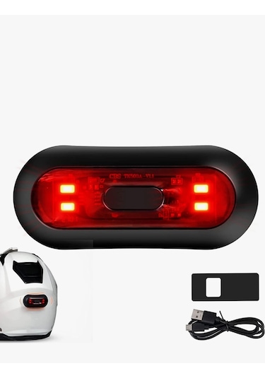 Gece Sürüşü Için Led Motosiklet Ve Bisiklet Kaskı Fren Lambası