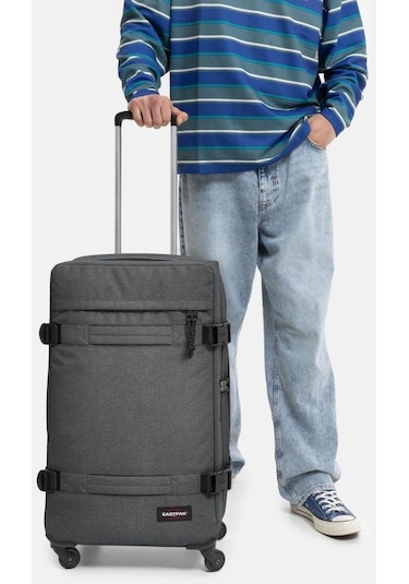Eastpak Transit'r 4 M Black Denim Siyah Valiz Orta Boy Siyah