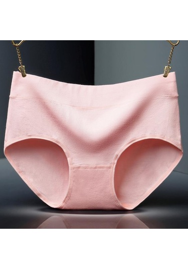 Kırmızı Orta Bel Kadın Saf Pamuk Nefes Alabilir Ve Moda Basit Düz Renk Üçgen Büyük Boy Saf Pamuk Kadın İç Çamaşırı Kırmızı