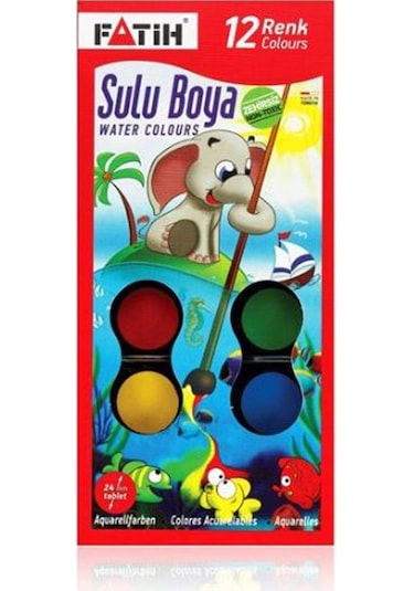 Fatih Sulu Boya 12'li Fırça . Sulu Boya
