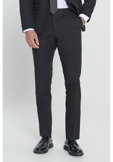 AC&Co / Altınyıldız Classics Erkek Siyah Slim Fit Dar Kesim Mono Yaka Takım Elbise 4A3023100061SYH566N Siyah