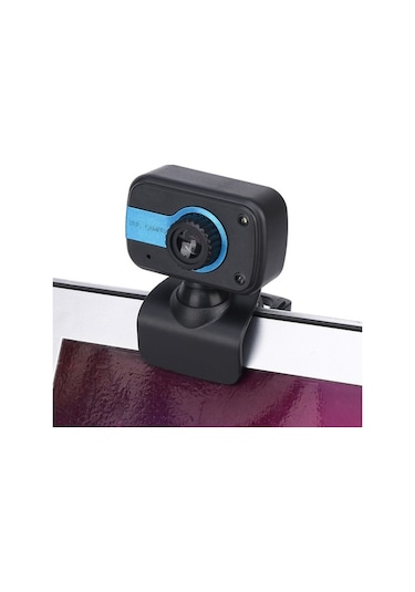 Fortunelane Usb Web Kamerası Siyah-mavi, Hd Lens, Mikrofonlu, Çok Fonksiyonlu Tabanlı, Video Konferans/online Dersler İçin