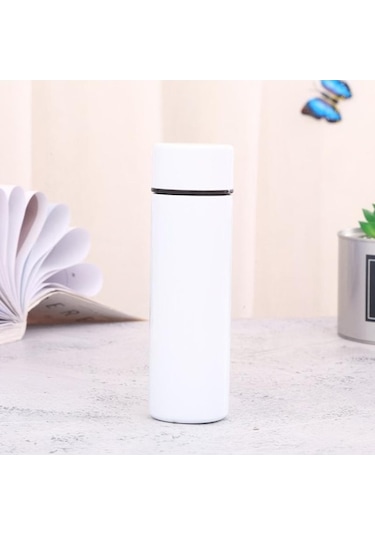 Novahub Beyaz Taşınabilir Cep Termos Bardak Paslanmaz Çelik Mini Açık Kamp Su Şişesi Beyaz