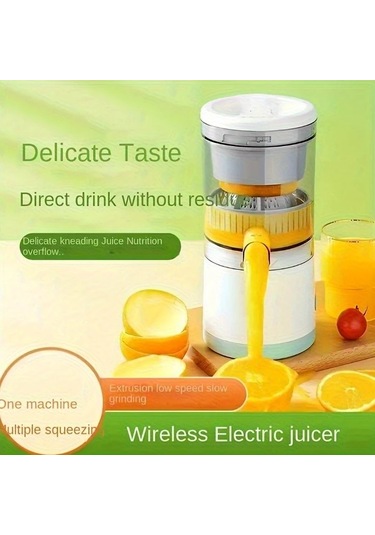 Xuweiwei Beyaz Usb Şarjlı Portatif Meyve Sıkacağı Yüksek Verimli Çok Amaçlı Beyaz