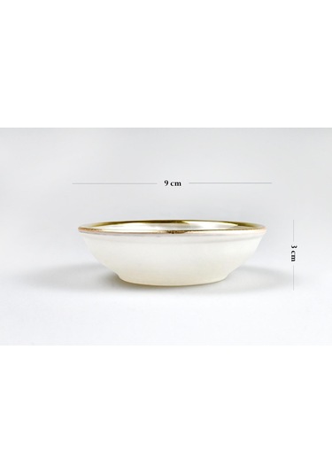 1 Adet Reçellik Sosluk Sunumluk Sedef Beyaz Cam 9 Cm Tekli