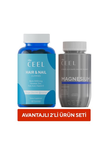 2'li Magnezyum Tablet, Çiğnenebilir Saç&tırnak Vitamini