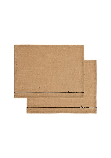 2 Adet Jüt Dream Baskılı Sofra Sunum Tabak Altlığı Supla Amerikan Servisi 45 x 35 CM Bej