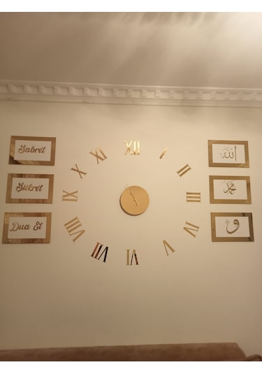 Salon Saat Seti Altın & Gümüş Çok Şık Göz Alıcı Gold - Gümüş