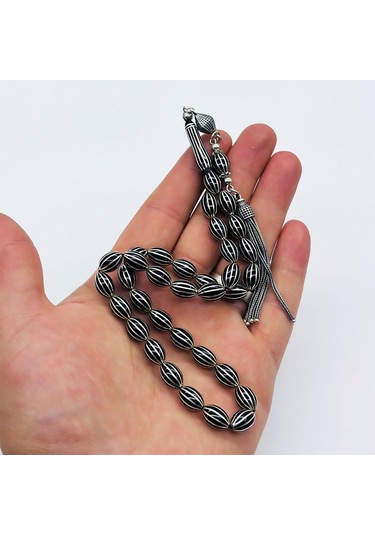 12 Li Karpuz Dilimi İşlemeli Erzurum Oltu Taşı Tesbih