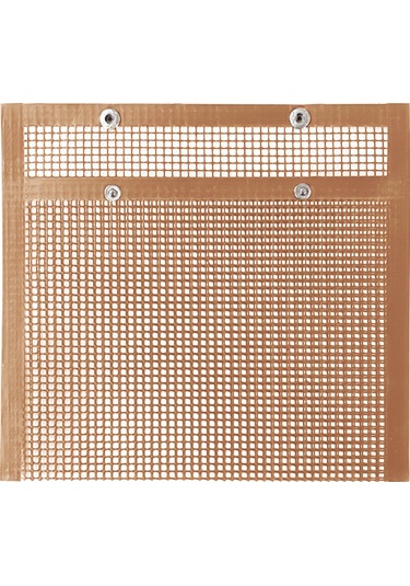 Kangvka Teflon Izgara Ağı Çantası, 27x22cm Büyük Boy, Isıya Dayanıklı, Tekrarlı Kullanımlı, Kapanabilir Düğmeli, Kahverengi Çok Renkli