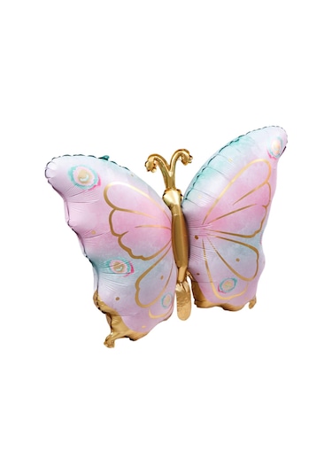 Pembe Gold Kelebek Folyo Balon Pembe