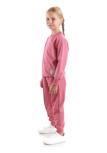 Ahengim Kız Çocuk Back To School Pamuklu Trend Eşofman Takımı Ak2529 Gül Kurusu