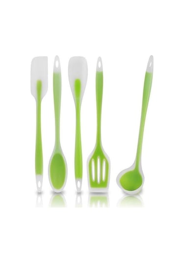 Valletta Aloha Isıya Dayanıklı 5 Parça Silikon Spatula Set Yeşil