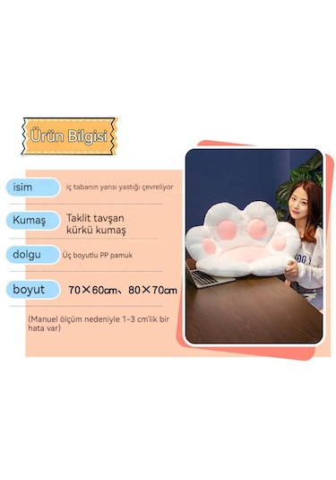 Ebedi Şans Ayı Pençesi Yarı Kapalı Koltuk Minderi Minder-pembe 10