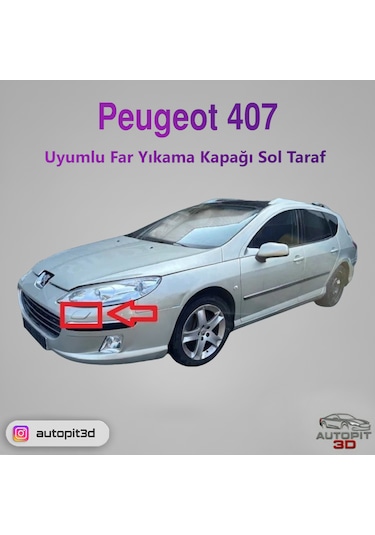 Peugeot 407 Uyumlu Far Yıkama Kapağı Sol Taraf