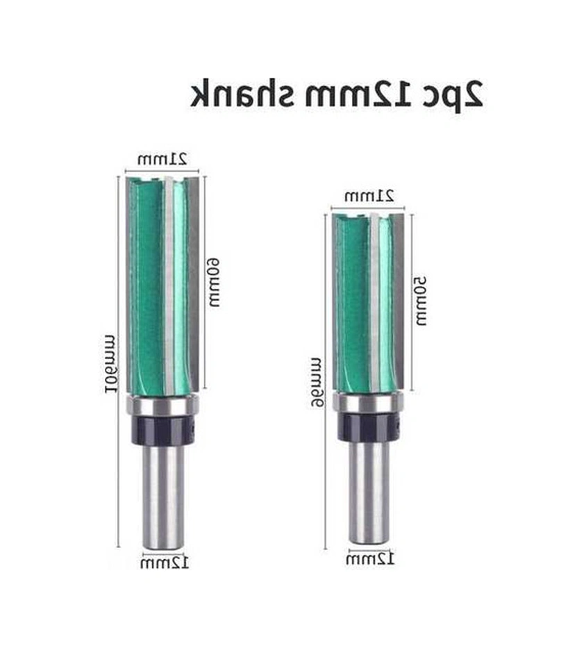 Tongxida Ahşap İşleme İçin 4 Tanağı Kenar Düzeltici, Rulmanlı, Freze Ucu 12 Mm, 2'li Set