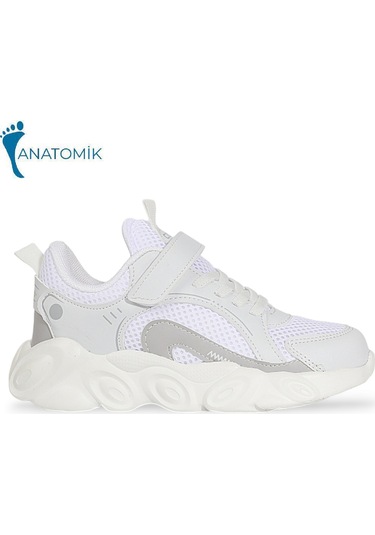 Kidessa 1968 Anatomik Tabanlı Unisex Çocuk Günlük Spor Ayakka Beyaz