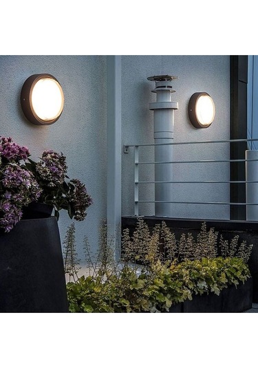 30 Watt Gün Işığı Ledli Bahçe, Balkon, Banyo, Nemli Alan Tavan Ve Duvar Apliği, Led Armatür, Aplik Siyah